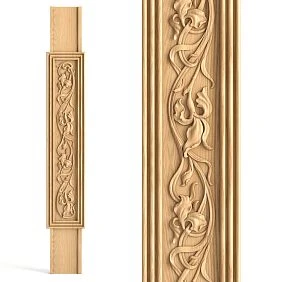 Flat wooden baluster L-093.1