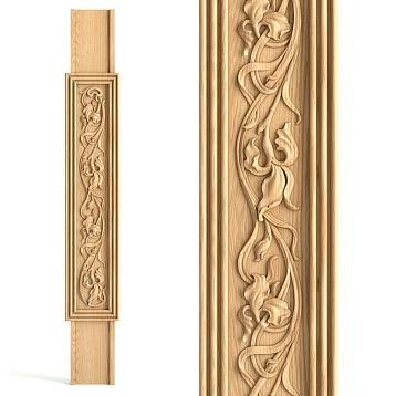 Flat wooden baluster L-093.1