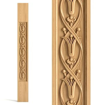 Flat wooden baluster L-100.1