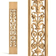 Carved Wooden Staircase Baluster L-101 with Leaf and Flower Pattern