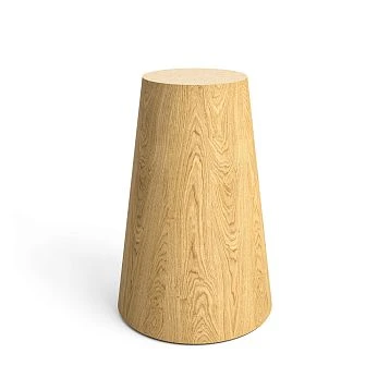 Table base STL-041 from solid natural wood with conical shape for universal tabletop mounting