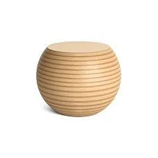Wooden spherical pedestal for coffee table STL-035, natural texture