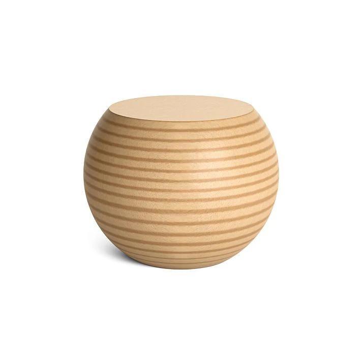 Wooden spherical pedestal for coffee table STL-035, natural texture