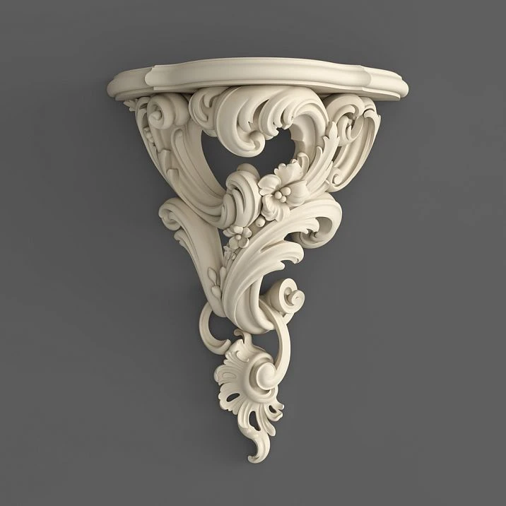 Versailles 009-001 shelf &mdash; a carved element of classic furniture made of natural wood.