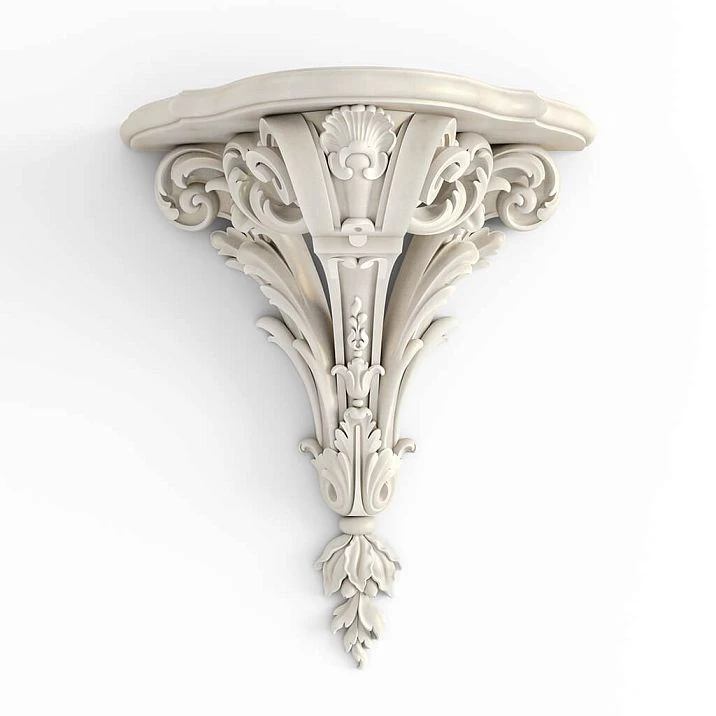 Versailles shelf 009-002 in light color with voluminous classic decor
