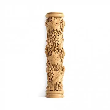 Carved Half-Column PLM-023 in Oak for Interior