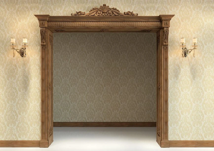 Wooden portal PRT-002 with carved elements