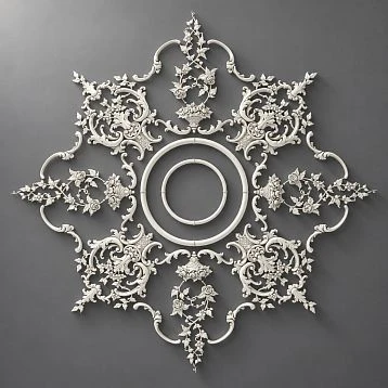 Ceiling rosette CPU-071 with a diameter of 1365 mm made of polyurethane in a classic style with an eight-ray composition