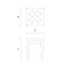 Marseilles 005-001 Ottoman with curved legs drawing