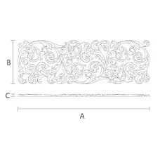 Wood Carving in the Form of a Monogram - Carved Insert N-354L Drawing