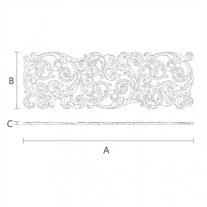 Wood Carving in the Form of a Monogram - Carved Insert N-354L Drawing