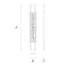 Carved flat wooden baluster for staircase L-093.1 drawing