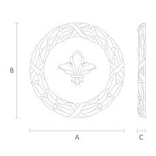 Carved wooden applique N-029 &mdash; drawing