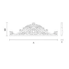 Carved N-439 inlay of natural wood with geometric pattern drawing