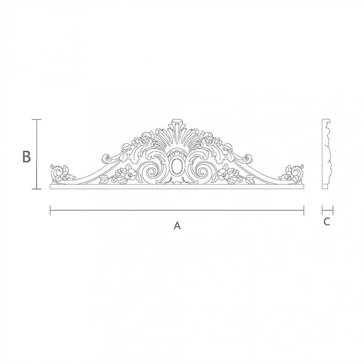 Carved N-439 inlay of natural wood with geometric pattern drawing