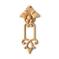 Decorative Inlay N-2101 from oak or beech with carved flowers and leaves