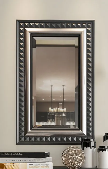 Carved frame RM-044 &ndash; modern mirror frame with geometric reliefs