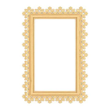 Pine mirror frame RM-056 on a light background, wooden openwork mirror frame for enamel