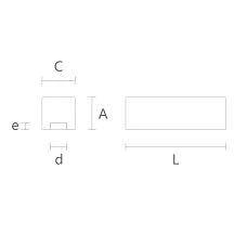 Drawing with dimensions of decorative plank RK-002 &mdash; height, width, length, depth, and groove thickness