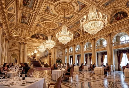 Polyurethane ceiling decor for a restaurant with stucco, cornices, and moldings