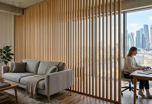 Choosing slats for a slat partition in Moscow for interior zoning