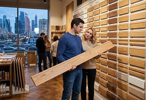Buy wooden floor skirting board in Moscow at the finishing materials showroom