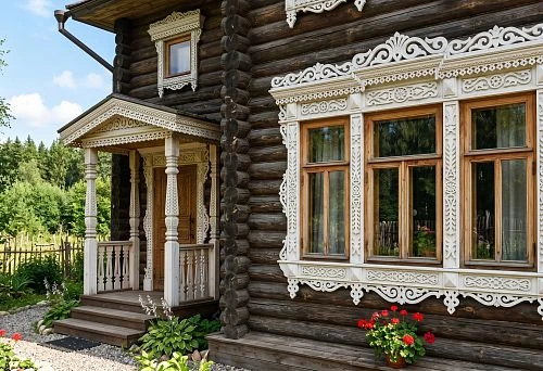 wide and narrow carved window trims