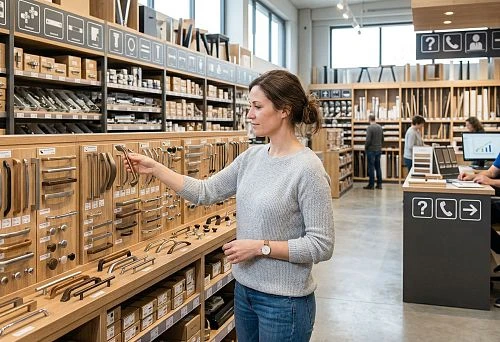 Furniture fittings store with a large selection of handles and components