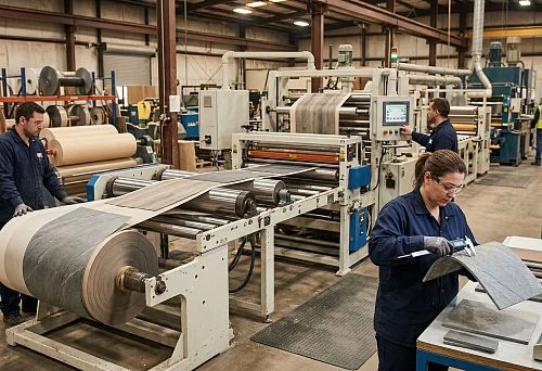 Production of flexible panels on an industrial line