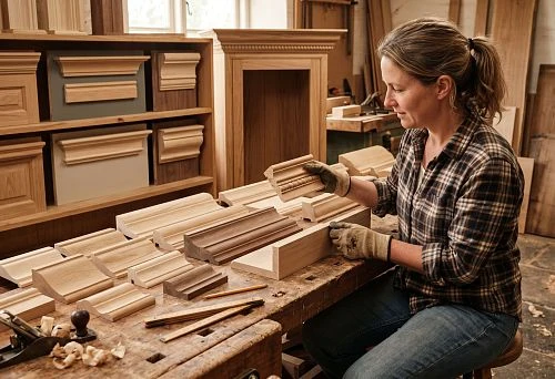 Wooden cornice for furniture and interiors made of solid wood