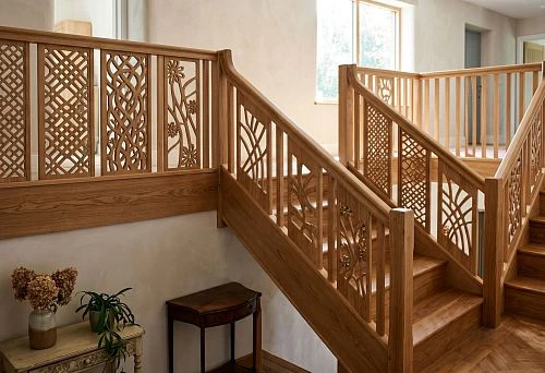 Flat wooden balusters for stairs and railings