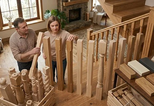 Balusters for painting and varnishing for wooden stairs