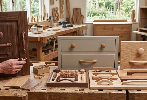 Wooden furniture handles for wardrobe and chest of drawers in classic style