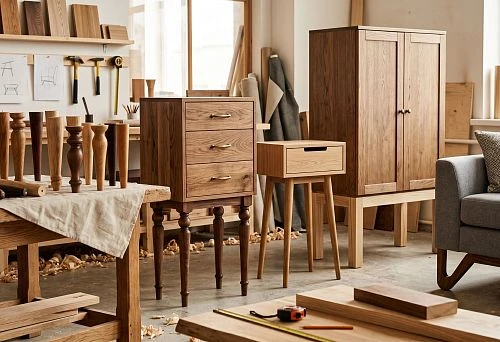 High wooden legs for furniture: dresser, cabinet, wardrobe and sofa