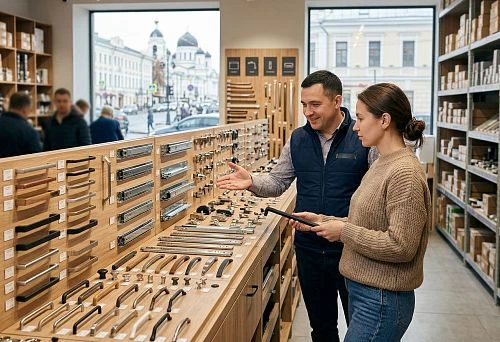 Furniture hardware in Nizhny Novgorod at a furniture components store