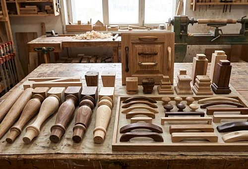 Wooden legs, furniture handles and furniture supports