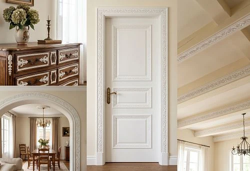Openwork polyurethane molding for decorative interior design