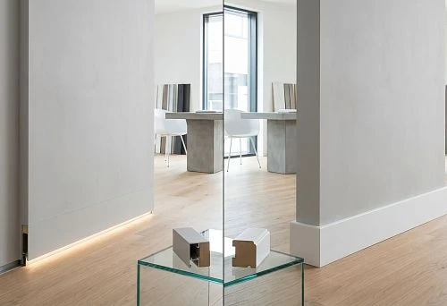 Hidden MDF skirting board in a modern apartment interior