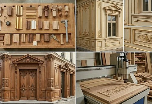 Facade decor for windows, corners and walls of a private house