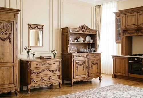 Garland for furniture facade of cabinet, chest of drawers, and sideboard