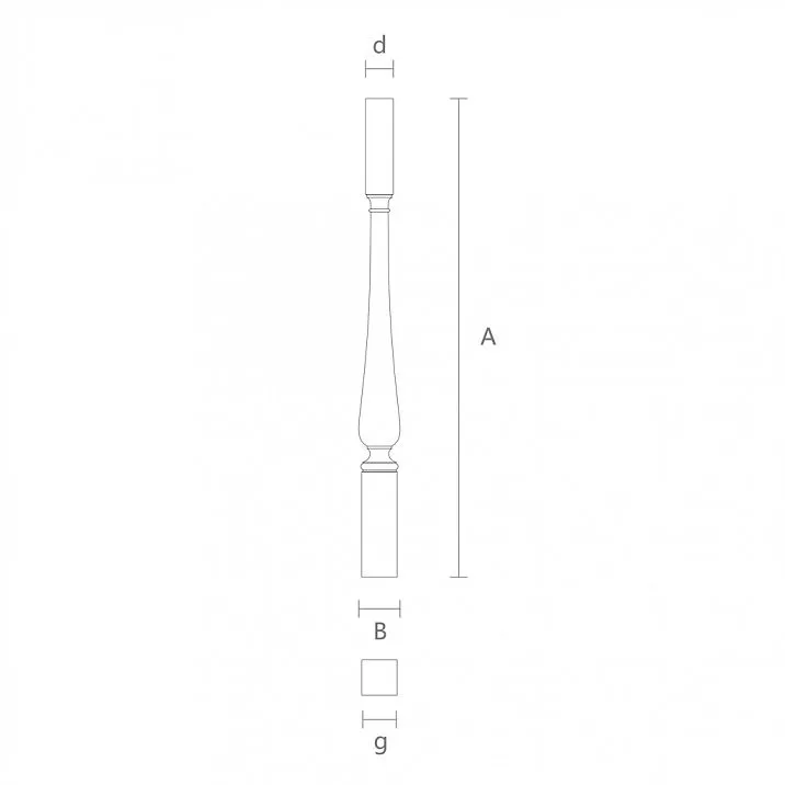 Solid wood staircase detail L-119 drawing