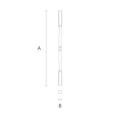 Oak or beech baluster for staircase L-019 from Stavros decor store, drawing