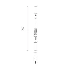 Wooden baluster L-035 for staircases in Classicism, Rococo, Empire or Modern style drawing