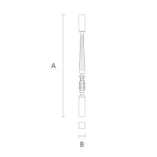 Wooden baluster L-037 natural color drawing