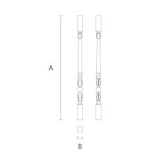 Wooden staircase baluster L-048 natural color, drawing