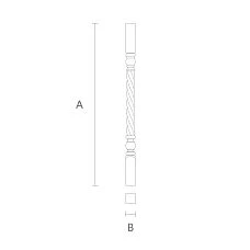Beautiful wooden baluster for the L-050 staircase &mdash; drawing
