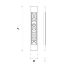 Wooden Decorative Staircase Item L-101 with Rectangular Shape and Relief Surface Drawing