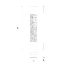 Oak or beech wooden newel post L-102 for staircase decoration, drawing