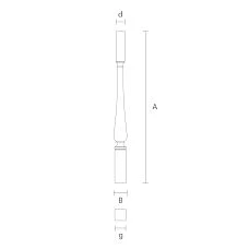 Solid wood staircase detail L-119 drawing