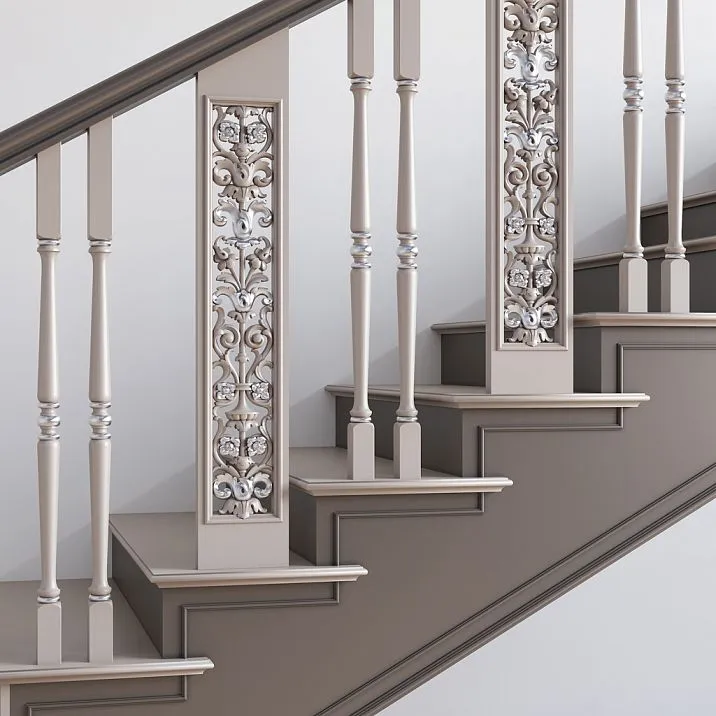 Carved detail of staircase L-019, baluster shown in the photo in interior